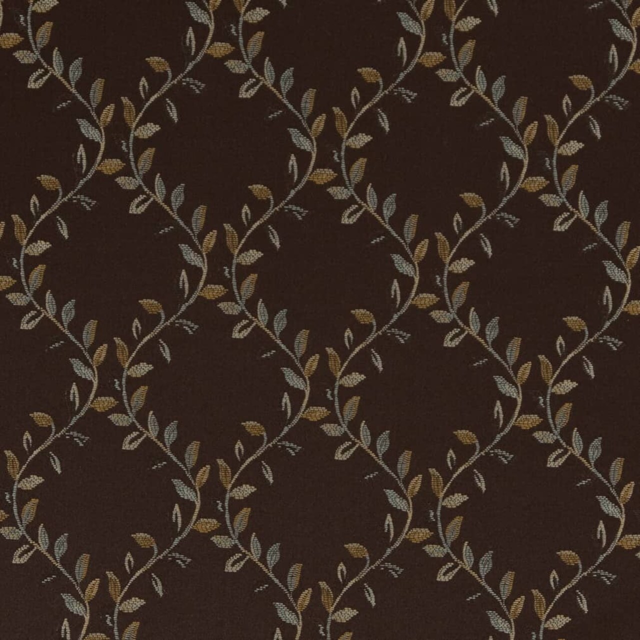 Walnut Ella - Brown Diamonds,Leaves Upholstery Fabric 54 Inches"